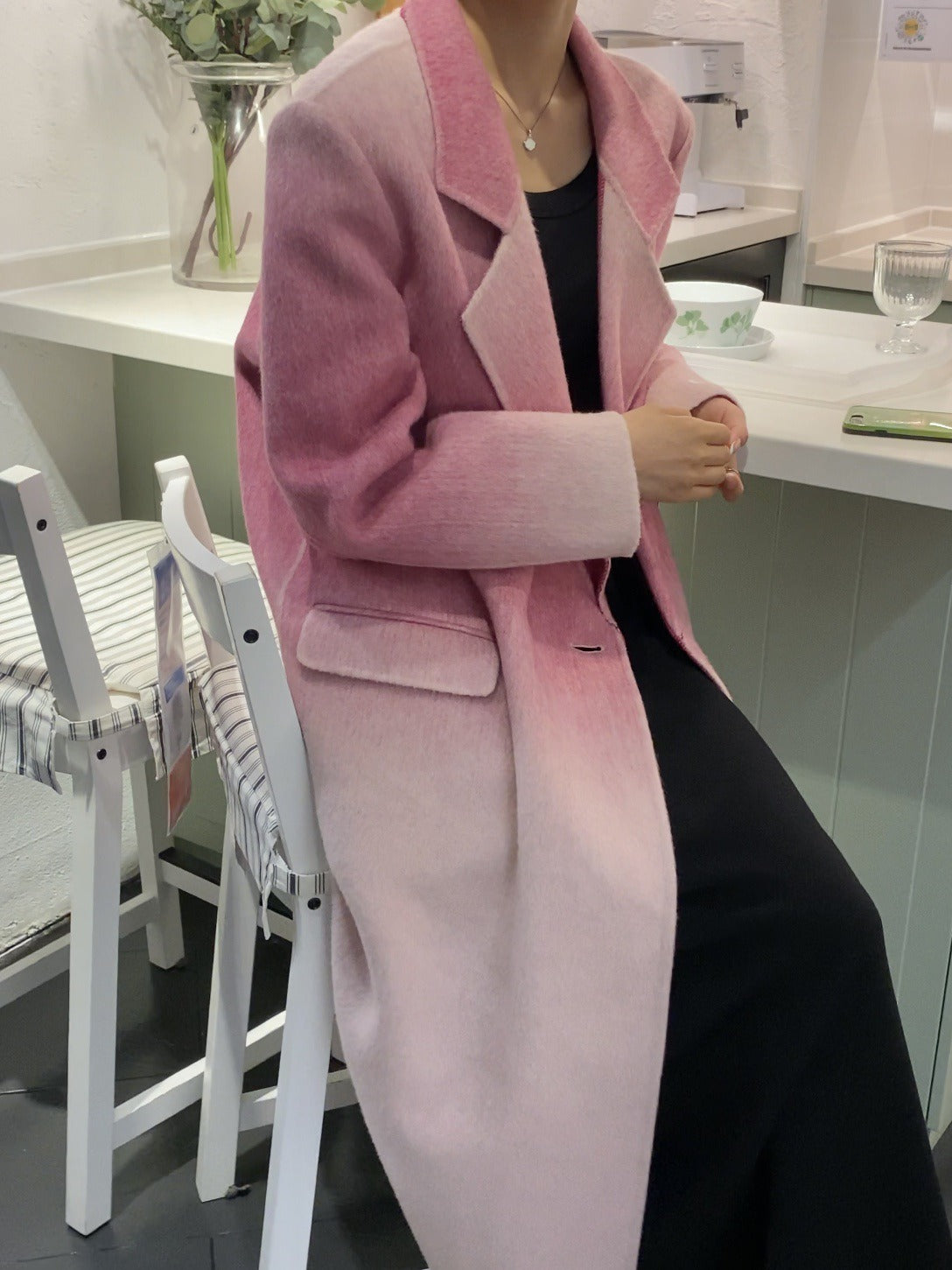 Handmade Loose One-Button Woolen Jackets