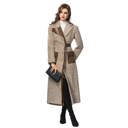 Long women's trench coat jacket