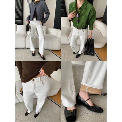 High Waist Slim Straight Leg Jeans