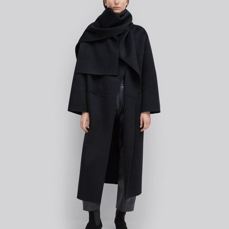 Slit Lapel Long Coat For Women Arrival Spring