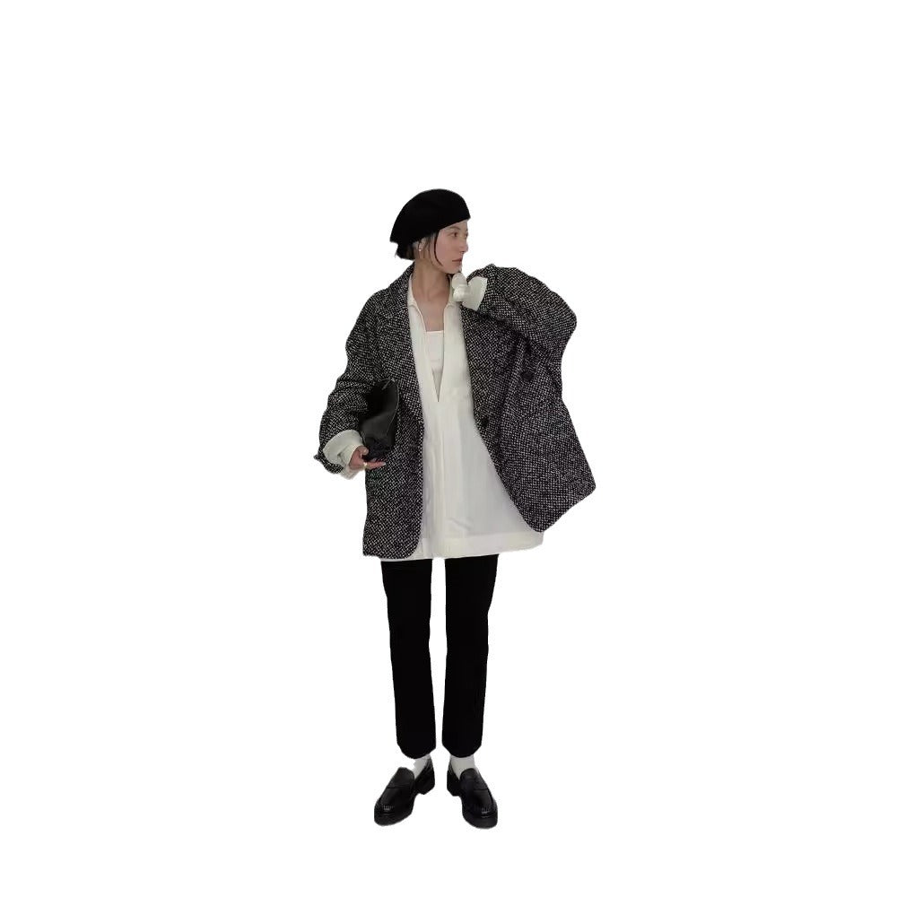 autumn and winter casual lapel coat