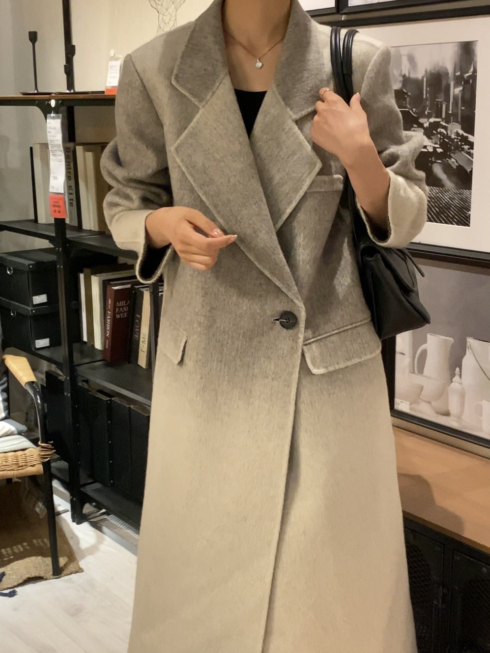 Handmade Loose One-Button Woolen Jackets