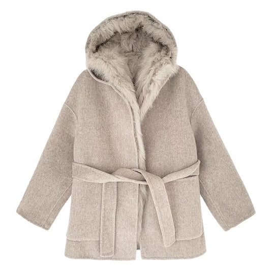 Coat Loose  Solid Color Overcoat Winter New