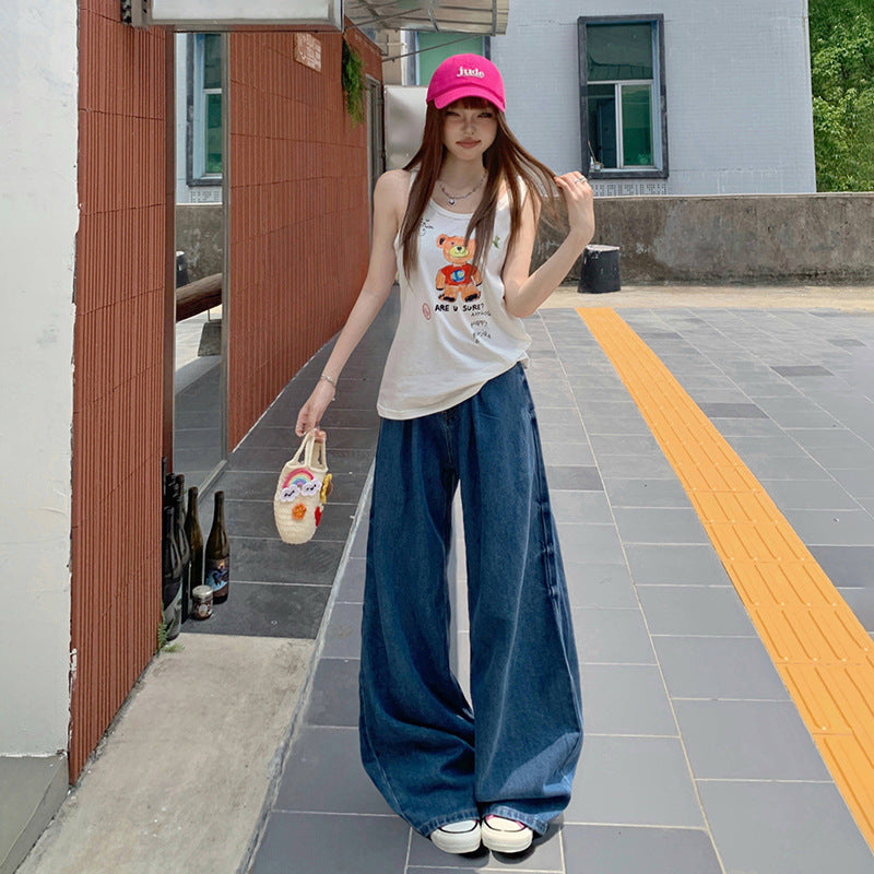 Loose Straight Breathable Wide-Leg Pants