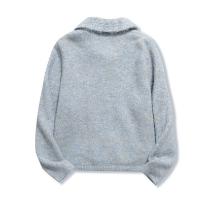 Collar tied long sleeved jacket sweater