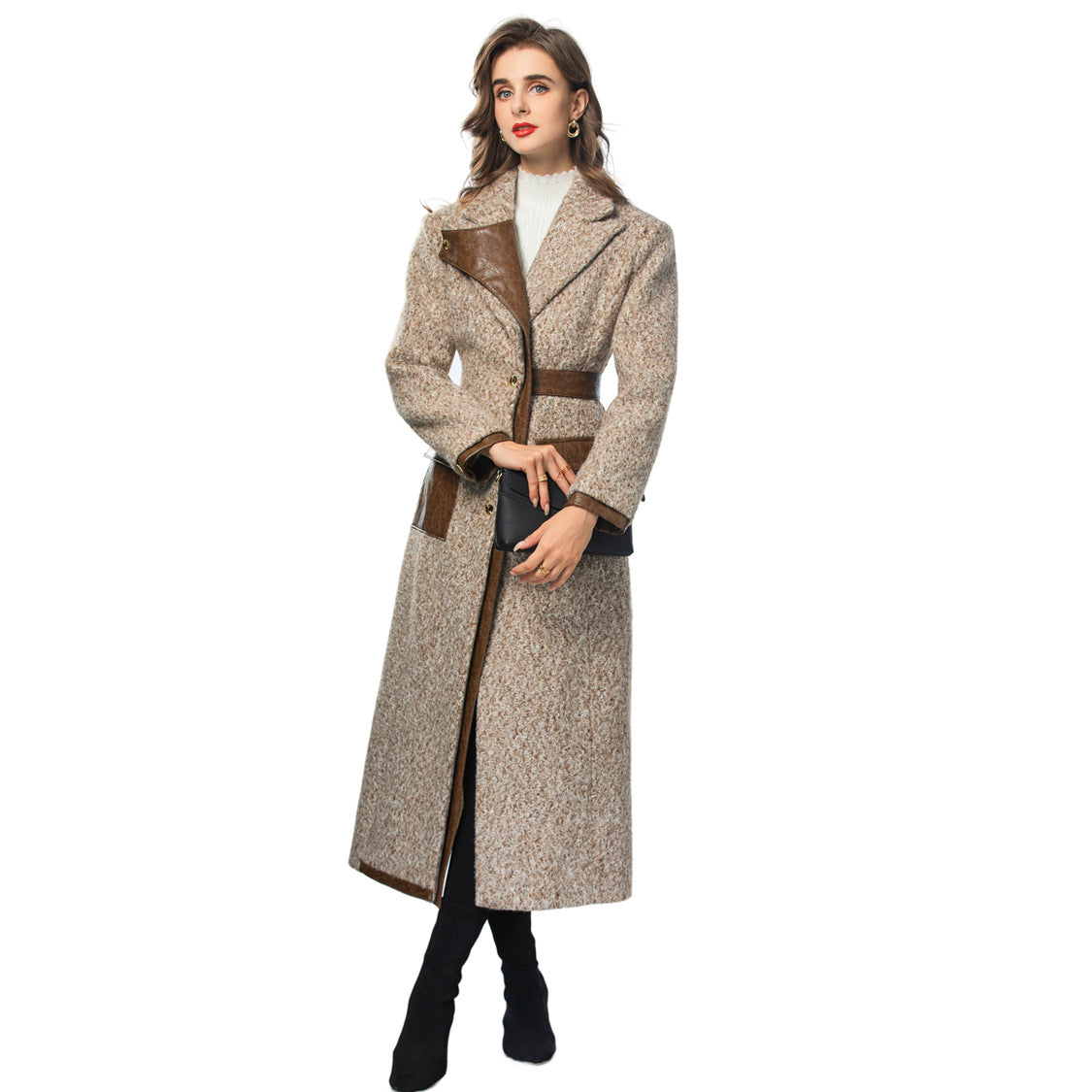 Long women's trench coat jacket