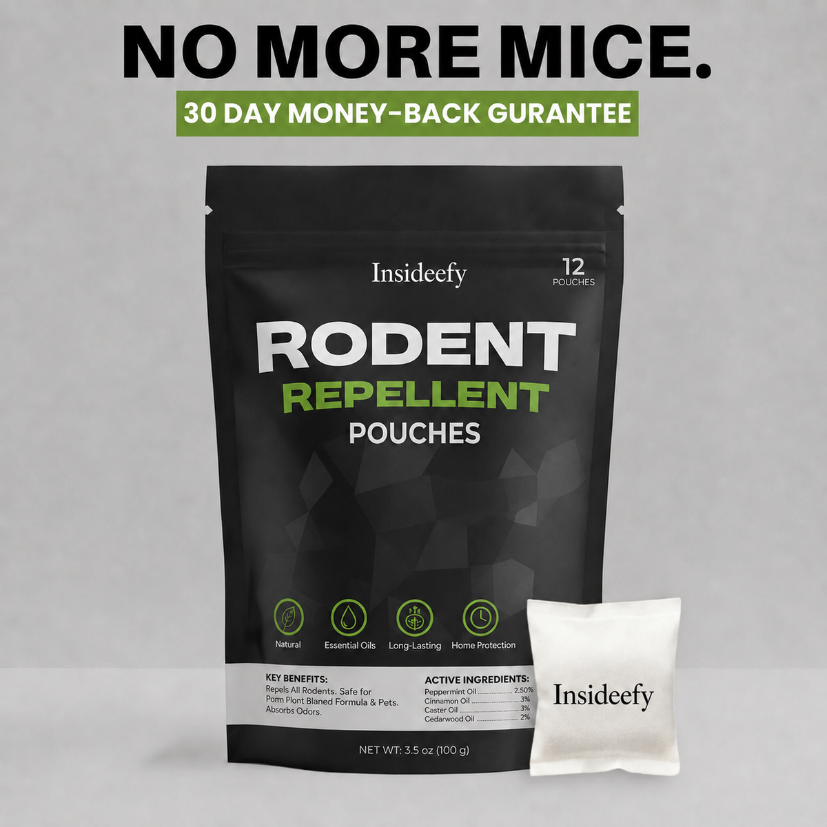 Insideefy Natural Rodent Repellent Pouches